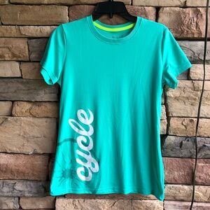 Nishiki green active stretch “Cycle” top t-shirt Medium